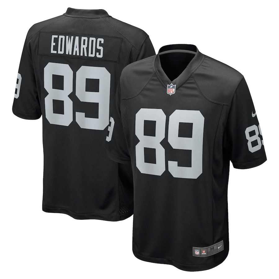 Men Oakland Raiders #89 Bryan Edwards Nike Black Game NFL Jersey